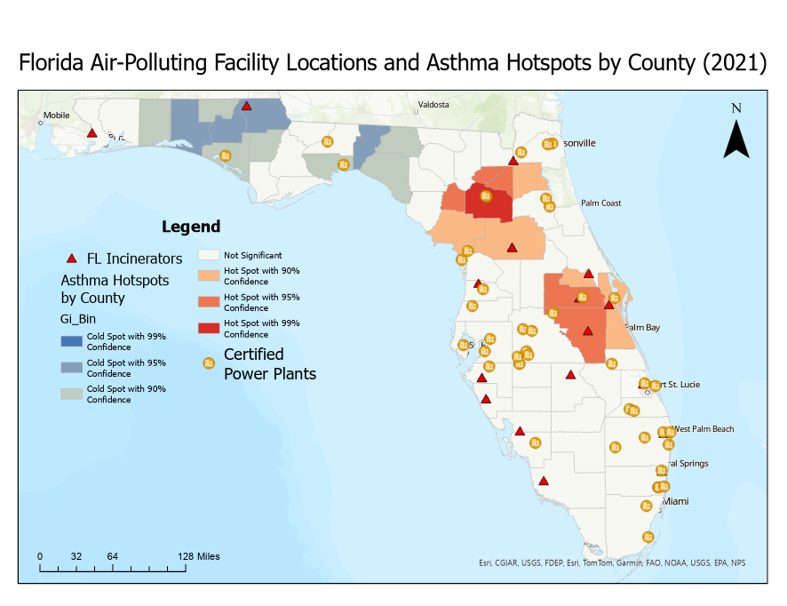 Air polluting facil hot spots map