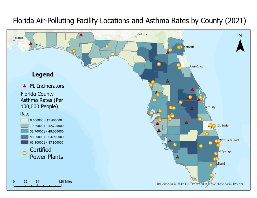 Air polluting facil map